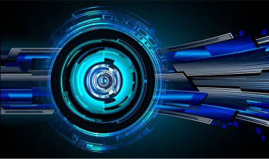 Mavi göz siber devre gelecekteki teknoloji konsepti