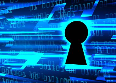 Soyut yüksek hızlı dijital internet bağlantısı tasarımı, siber güvenlik kavramı arka planı