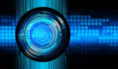 Mavi göz siber devre gelecekteki teknoloji konsepti