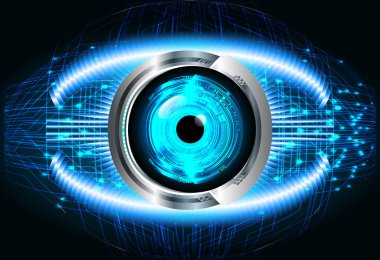 Mavi göz siber devre gelecekteki teknoloji konsepti