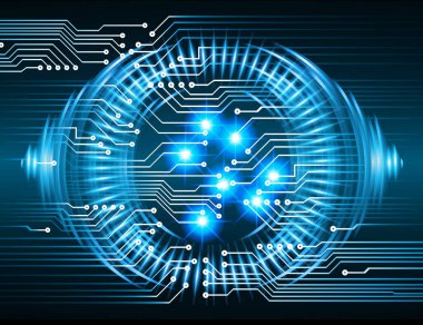 Mavi göz siber devre gelecekteki teknoloji konsepti