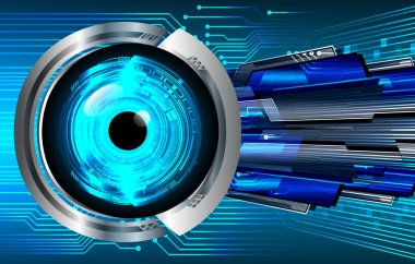 Mavi göz siber devre gelecekteki teknoloji konsepti