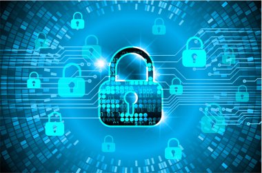 Soyut yüksek hızlı dijital internet bağlantısı tasarımı, siber güvenlik kavramı arka planı