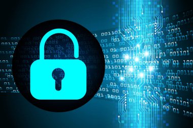 Soyut yüksek hızlı dijital internet bağlantısı tasarımı, siber güvenlik kavramı arka planı