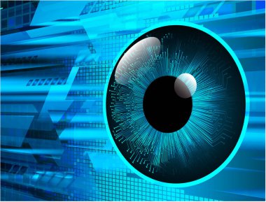 Siber güvenlik teknolojisi, bilgi siber güvenlik kavramı için soyut bir geçmiş. Vektör illüstrasyonu.