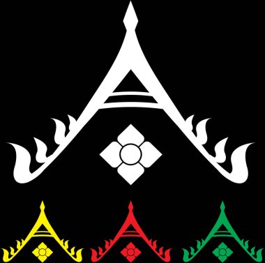 Tayland sanat dekorasyonu unsuru. Vektör illüstrasyonu