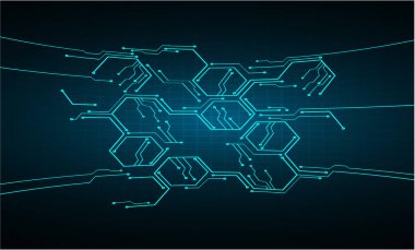 Mavi siber devre gelecekteki teknoloji konsepti