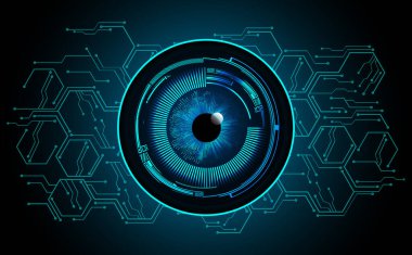 güvenlik siber konsepti göz, soyut yüksek hızlı dijital internet bağlantısı tasarımı