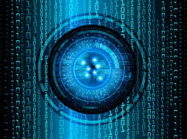 Mavi göz siber devre gelecekteki teknoloji konsepti