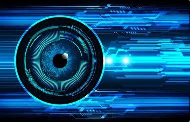 Mavi göz siber devre gelecekteki teknoloji konsepti