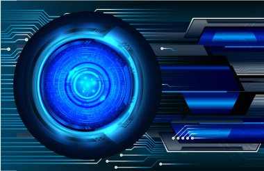 Mavi göz siber devre gelecekteki teknoloji konsepti