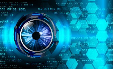 Mavi göz siber devre gelecekteki teknoloji konsepti