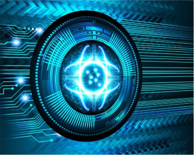 Mavi göz siber devre gelecekteki teknoloji konsepti