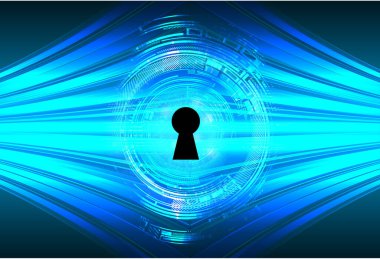 Siber Güvenlik Konsepti. Sayısal Arkaplanda Kapatılmış Asma Kilit 