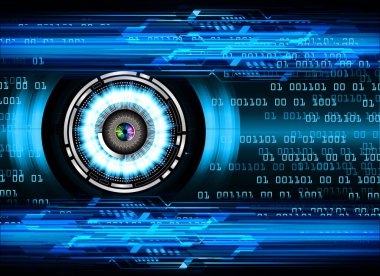 Mavi göz siber devre gelecekteki teknoloji konsepti