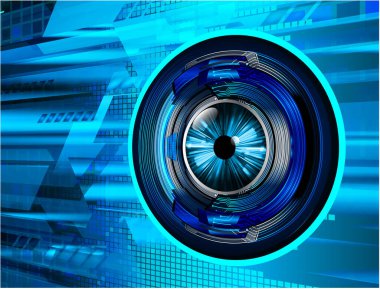 Siber güvenlik teknolojisi, bilgi siber güvenlik kavramı için soyut bir geçmiş. Vektör illüstrasyonu.