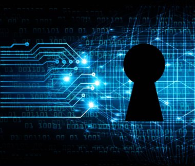 Siber Güvenlik Konsepti. Sayısal Arkaplanda Kapatılmış Asma Kilit 