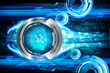 Mavi göz siber devre gelecekteki teknoloji konsepti