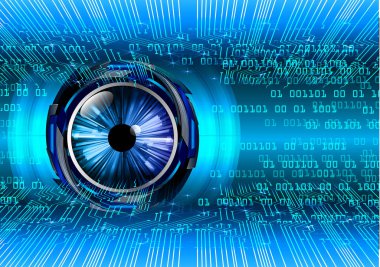 Mavi göz siber devre gelecekteki teknoloji konsepti