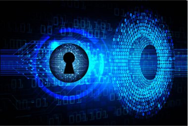 Soyut yüksek hızlı dijital internet bağlantısı tasarımı, siber güvenlik kavramı arka planı