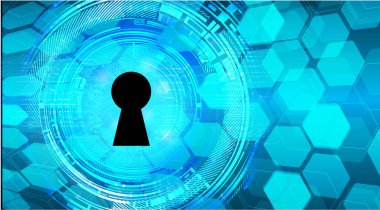 Siber Güvenlik Konsepti. Sayısal Arkaplanda Kapatılmış Asma Kilit 