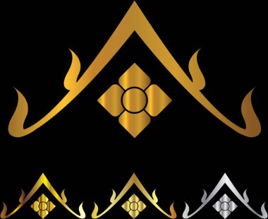 Tayland sanat dekorasyonu unsuru. Vektör illüstrasyonu