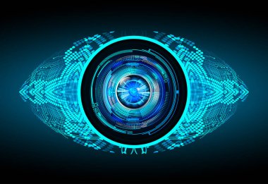 güvenlik siber konsepti göz, soyut yüksek hızlı dijital internet bağlantısı tasarımı