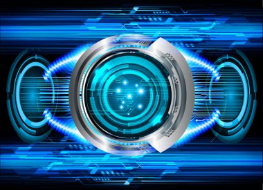 Mavi göz siber devre gelecekteki teknoloji konsepti