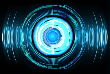 Mavi göz siber devre gelecekteki teknoloji konsepti