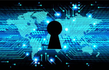 Soyut yüksek hızlı dijital internet bağlantısı tasarımı, siber güvenlik kavramı arka planı