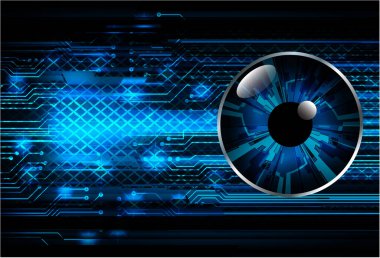 Mavi göz siber devre gelecekteki teknoloji konsepti