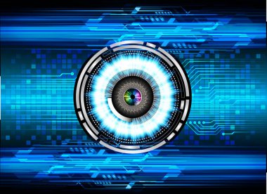 Mavi göz siber devre gelecekteki teknoloji konsepti