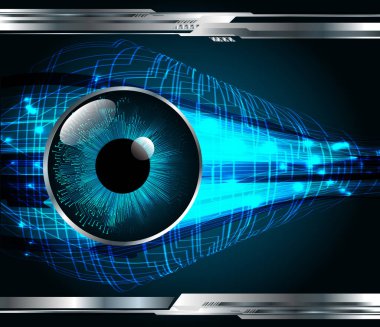 Mavi göz siber devre gelecekteki teknoloji konsepti