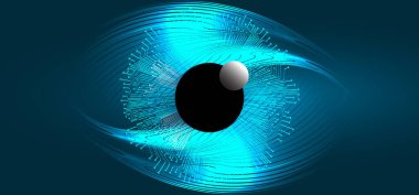 Mavi göz siber devre gelecekteki teknoloji konsepti