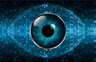 Mavi göz siber devre gelecekteki teknoloji konsepti