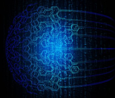 Soyut fütüristik teknoloji kavramı. Dijital Veri İllüstrasyonu.