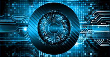 Mavi göz siber devre gelecekteki teknoloji konsepti
