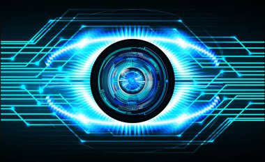 Mavi göz siber devre gelecekteki teknoloji konsepti