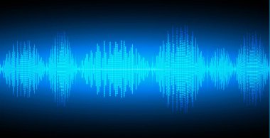 Ses dalgaları dalgalanan koyu mavi ışık