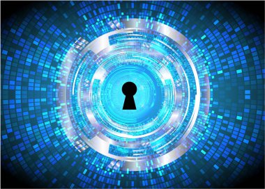 anahtar deliğine sahip siber güvenlik kavramı, soyut yüksek hızlı dijital internet bağlantı tasarımı