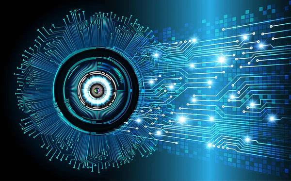 Blue Eye Cyber Circuito Futuro Tecnologia Conceito Fundo —  Vetores de Stock