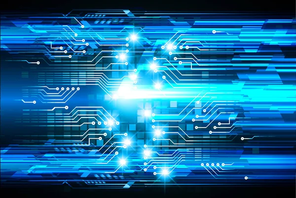 Blue Cyber Circuit Toekomstige Technologie Concept Achtergrond — Stockvector