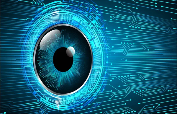 Blue Eye Cyber Circuito Futuro Concetto Tecnologia — Vettoriale Stock