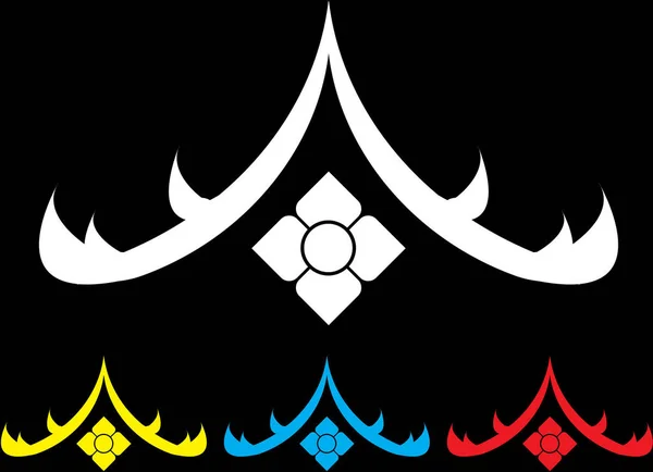 Тайська Ікона Даху Символ Логотипу Абстрактний Дизайн Елемент Тайського Мистецтва — стоковий вектор