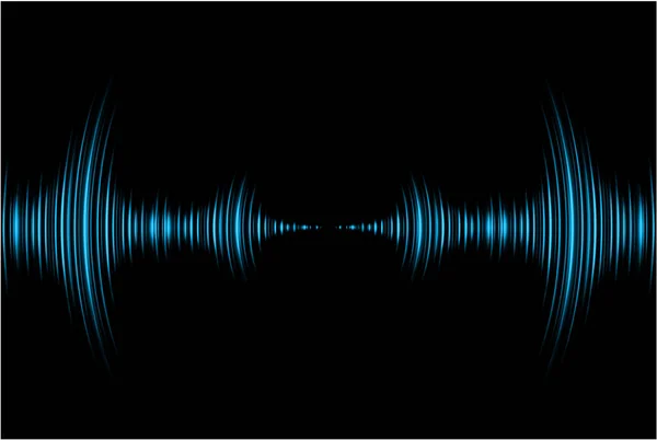 Schallwellen Schwingen Dunkelblaues Licht — Stockvektor