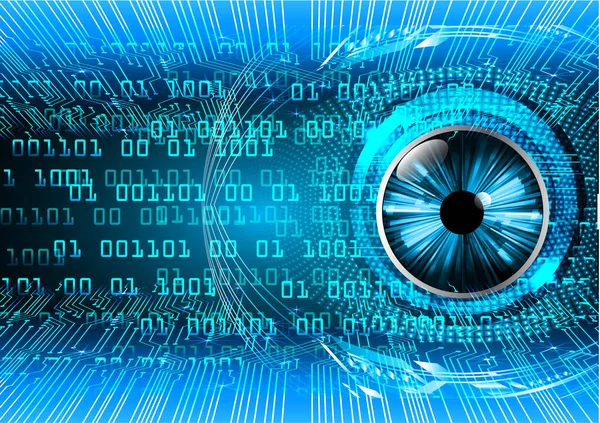 Teknoloji bilimi konsepti göz dijital bağlantısı ve soyut arka planda ikili hi teknolojisi