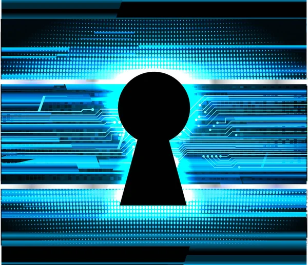 Anahtar Deliğine Sahip Siber Güvenlik Kavramı Soyut Yüksek Hızlı Dijital — Stok Vektör