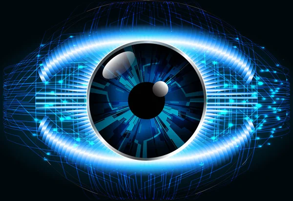 Cibercircuito Olho Azul Conceito Tecnologia Futuro —  Vetores de Stock