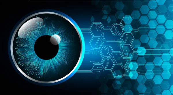 Blue Eye Cyber Circuit Future Technology Background — стоковый вектор