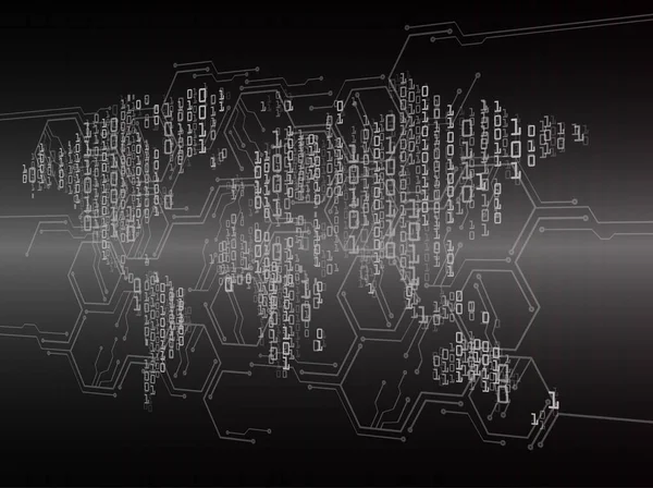 Monde Bleu Cyber Circuit Technologie Future Concept Arrière Plan — Image vectorielle